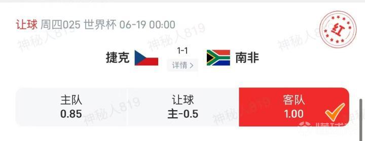 金鹤鸣精准预测：捷克南非1-1战平，揭示双方弱点
