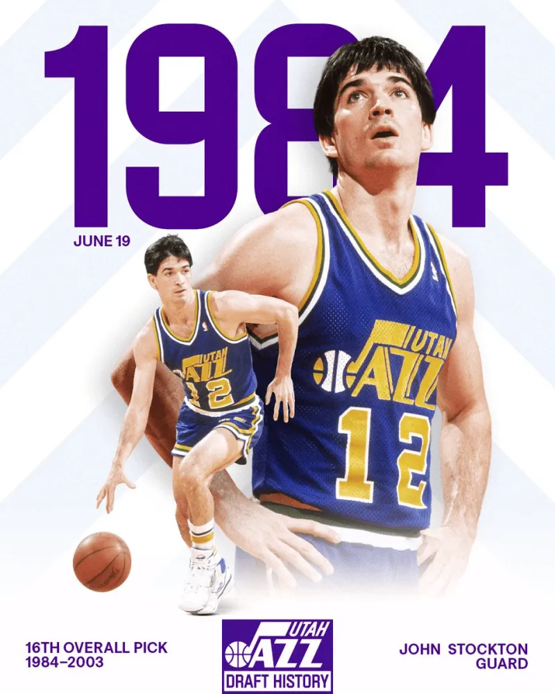 42年前，爵士队以第16顺位选中篮球传奇斯托克顿