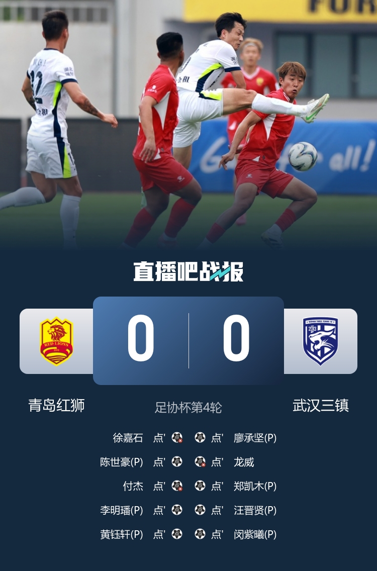 武汉三镇点球大战力克青岛红狮，张东海屡现神扑
