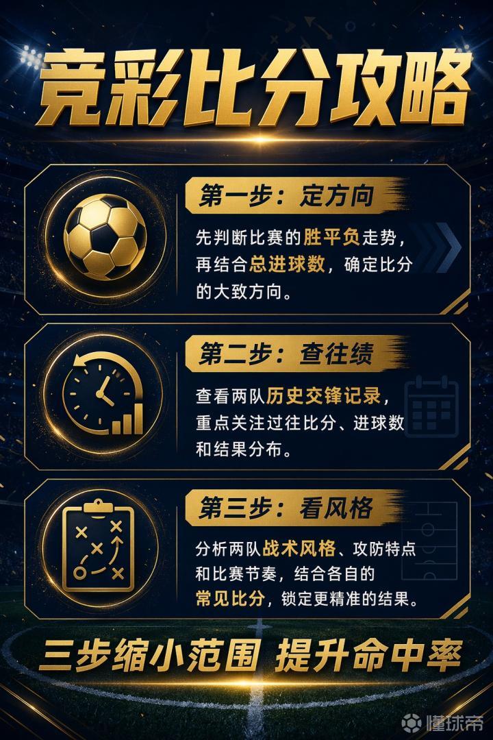 竞彩比分怎么猜? 三个维度帮你缩小范围