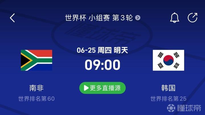 南非与韩国世界杯小组赛前瞻：南非需三分求生，韩国力求一胜