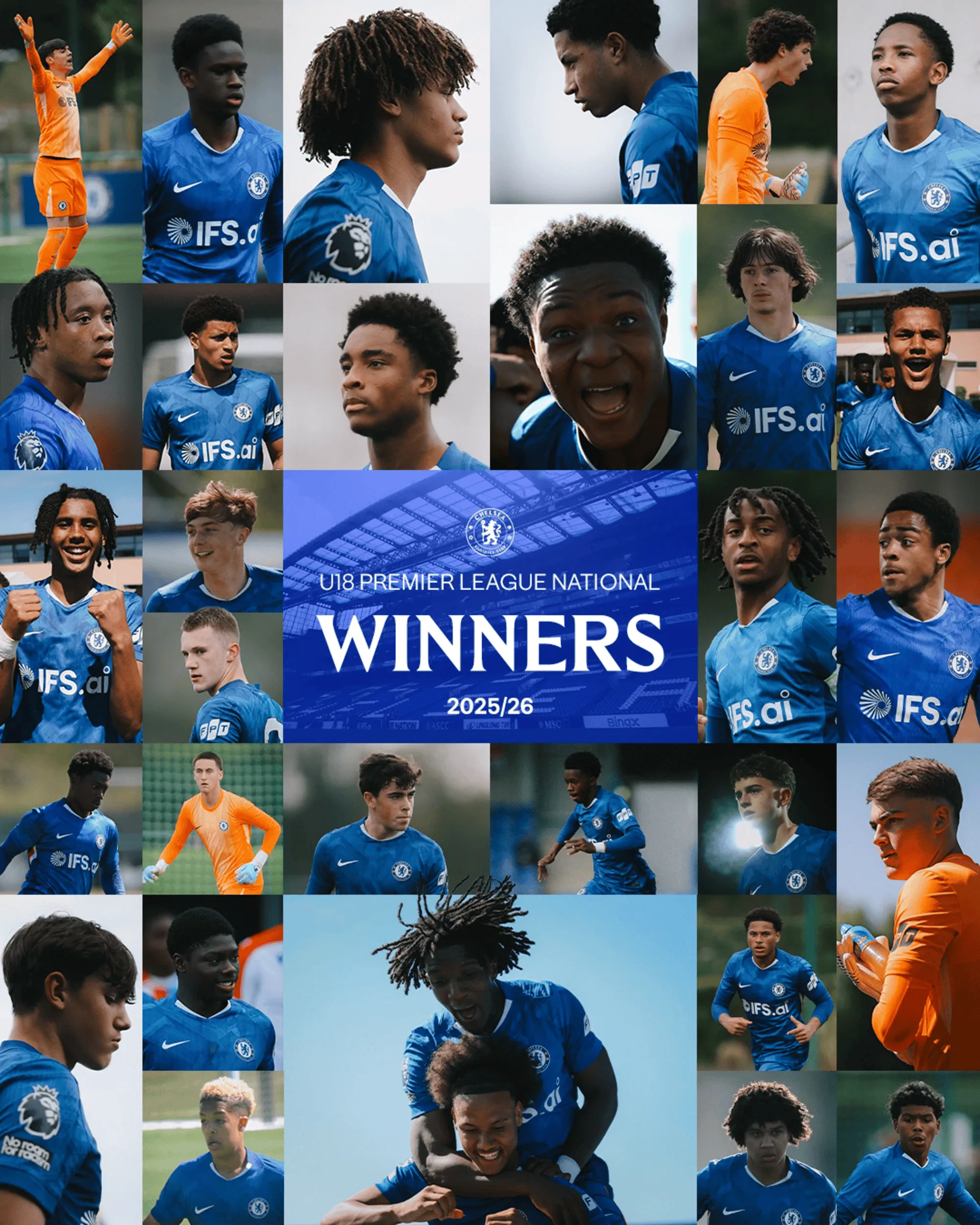 5-1！切尔西U18大胜曼城U18，夺英格兰U18青年联赛全国冠军