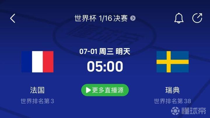 法国vs瑞典赛事前瞻：法国状态拉满；瑞典无还手之力