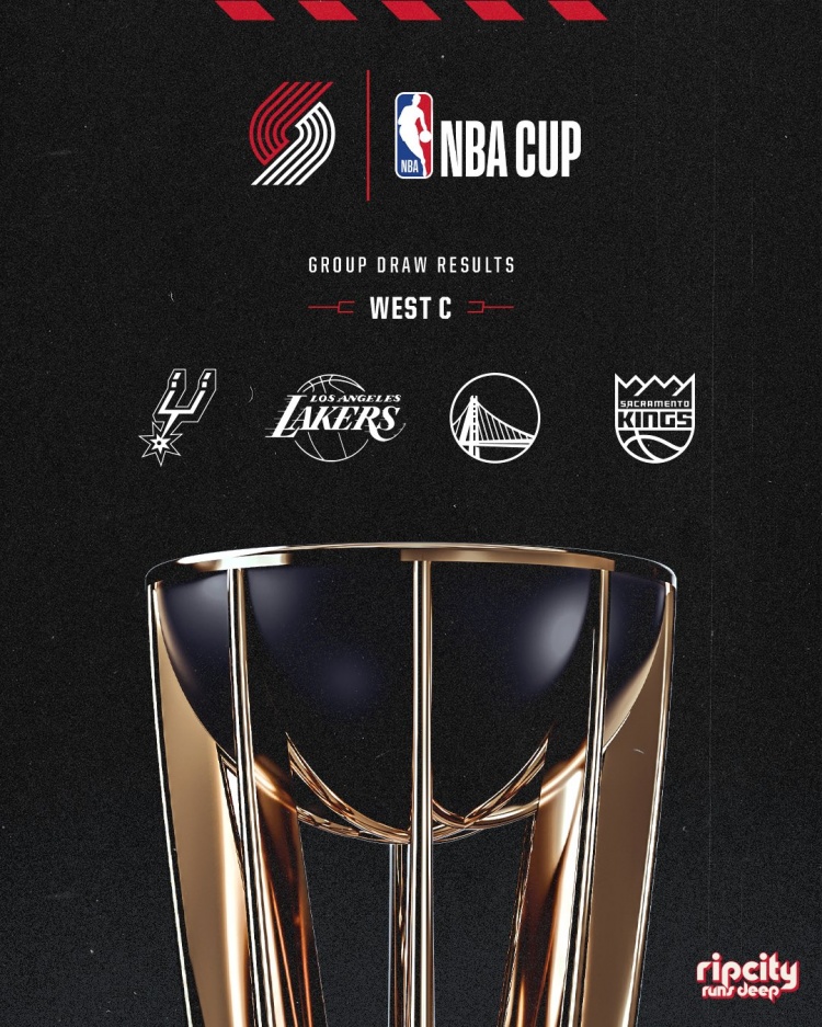 NBA杯分组揭晓：开拓者媒体看好3胜1负，挑战4连胜可能