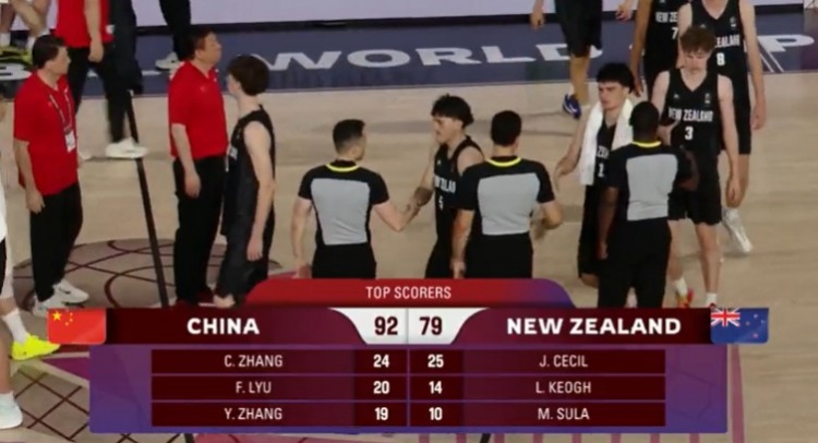 中国U17男篮在世界杯中逆转新西兰，张淳智独得24分引领胜利