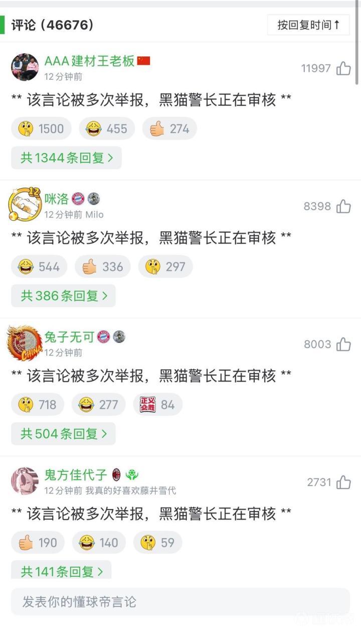 评论热潮引发审核压力，黑猫警长确保评论区秩序