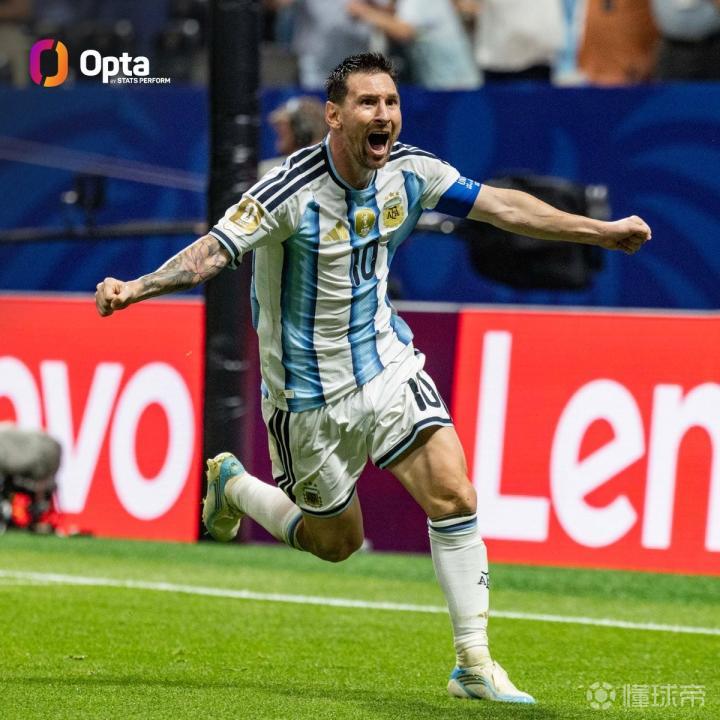 Opta：梅西刷新30岁+球员世界杯进球纪录，八球领跑历史
