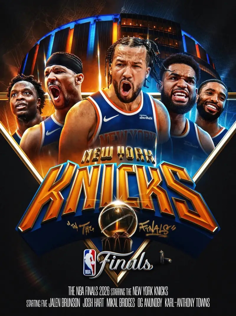 NBA官方晒尼克斯海报：自99年后再度站上最高舞台