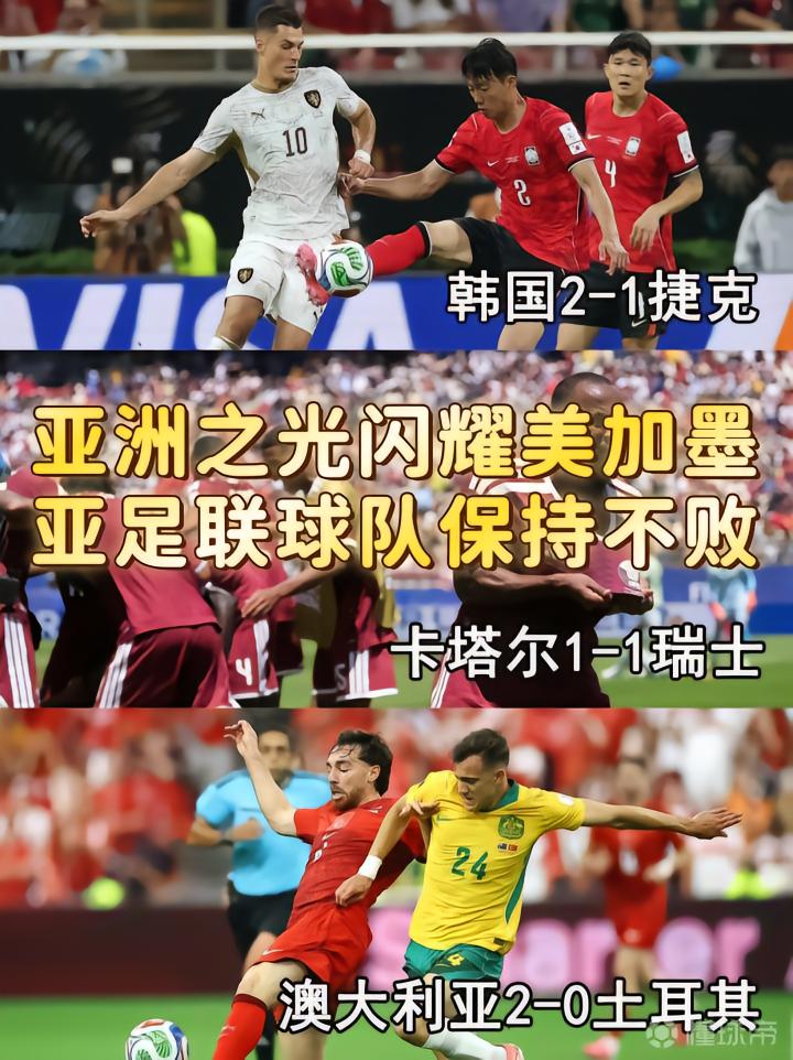 🔥亚洲之光闪耀美加墨，亚足联球队保持不败！今天是...