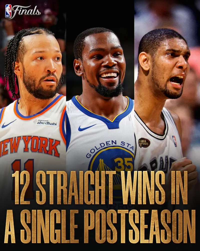 NBA官方晒海报：尼克斯成为史上第3支单届季后赛12连胜球队