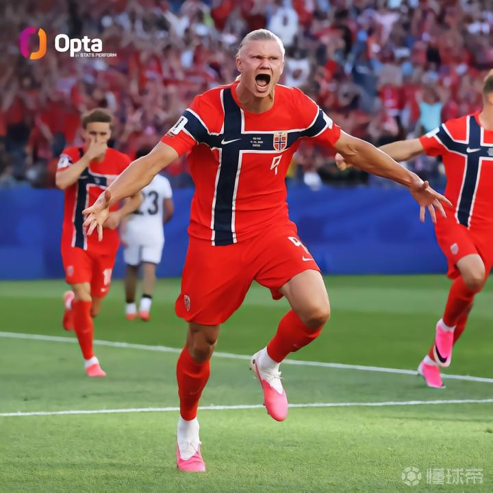 状态延续，哈兰德在挪威国家队近11场正式比赛都有进球