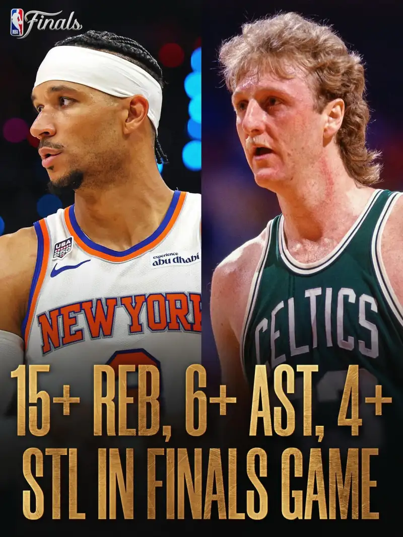 NBA官方：哈特总决赛单场15板6助4断，伯德后历史第二人