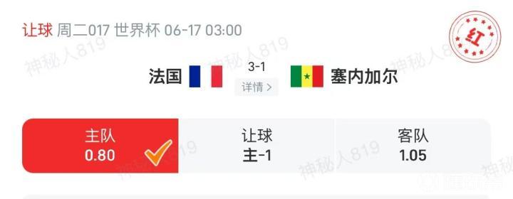 7连红+比分命中！红单专家赵子龙：塞内加尔丢分不是偶然