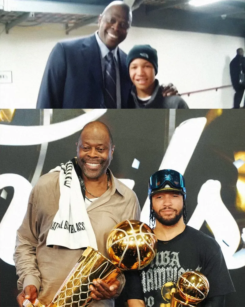 NBA官方晒尤因布伦森合照：两位尼克斯队长相识已久
