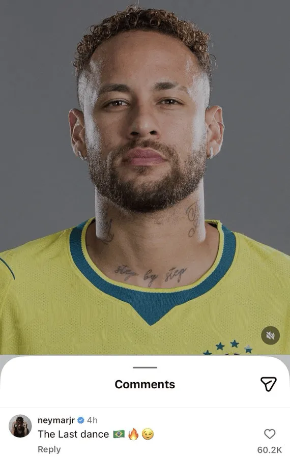 FIFA官方晒内马尔历届世界杯照，球员现身评论区：最后一舞