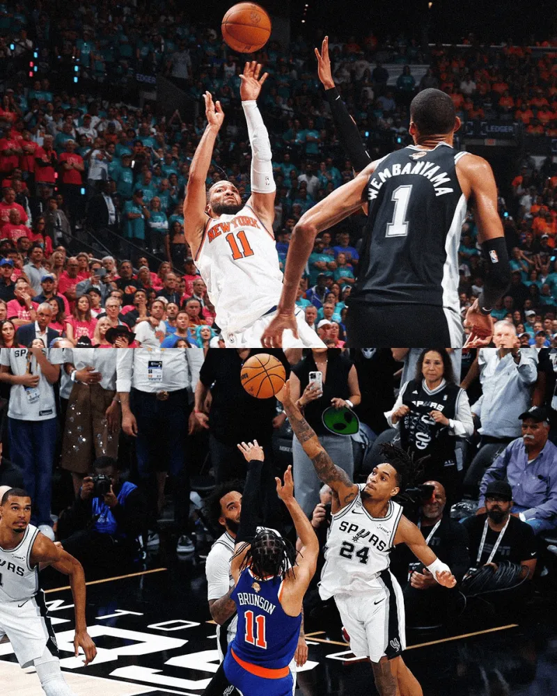 NBA官方晒布伦森投篮照：G1和G2，同样的出手，相同的结果